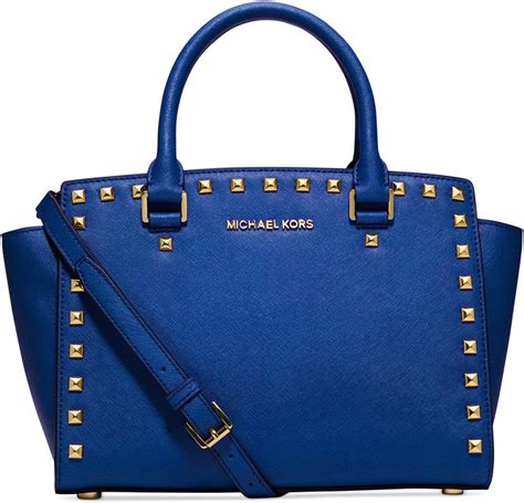 michael kors selma stud medium top zip satchel